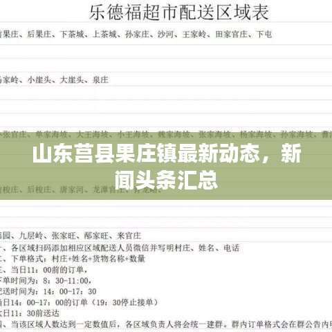 山东莒县果庄镇最新动态，新闻头条汇总